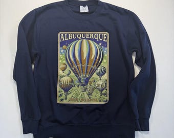 Unisex Size Small Navy Blue Prairie Mountain Albuquerque, Balloon Fest Crewneck