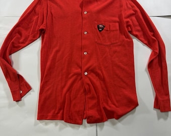 Camisa informal con botones Pennys Town Craft, estilo vintage/retro, color rojo, talla S, para hombre, años 60 y 70
