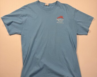 Men’s Size Large Turquoise Blue Jackalope Ranch Indio California Cotton T Shirt