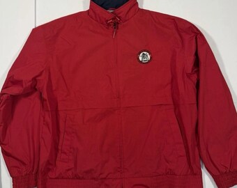 Mens Red Vintage XL Port Authority Raytheon Missile System Windbreaker