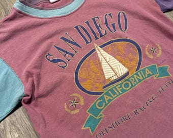 Camiseta vintage para hombre, talla S, 1995, del equipo de carreras offshore de San Diego, California.