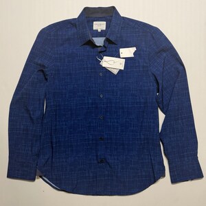 Mens Size Medium Construct Button Down, Ocean Blue , Long Sleeve Tech Shirt