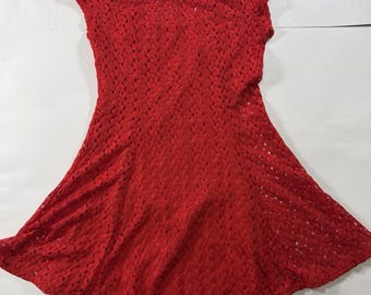 Women’s Size L Red Lace Speechless Brand Dress With Measurements