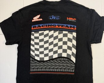 Mens Size Small Black Graphic Honda Racing Shirt Sleeve Tee Shirt