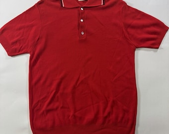 Polo Sears vintage rojo de los años 60/70, talla pequeña para hombre (medida)