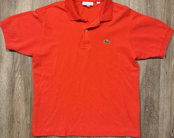 Mens Red Lacoste Polo Size Small Short Sleeve Shirt With Measurements