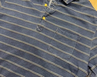 Polo Peter Millar de rayas azul marino para hombre, talla grande.