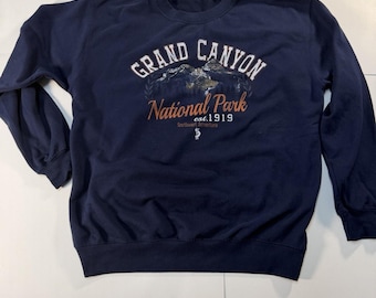 Men’s Vintage Navy Blue Grand Canyon Prairie Mountain Crewneck Size M/L
