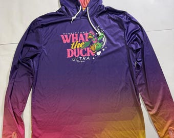 Women’s Size L USA RACING BubbleTown What The Duck Pullover Hoodie