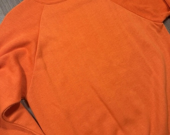 Mens Vintage Retro Size M 1970s POP Orange pullover Sportwear Crewneck