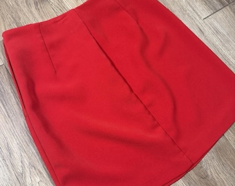 Women’s Vintage 60s/70s POP Retro Red Size 26 SideSeam Zipper Short Skirt