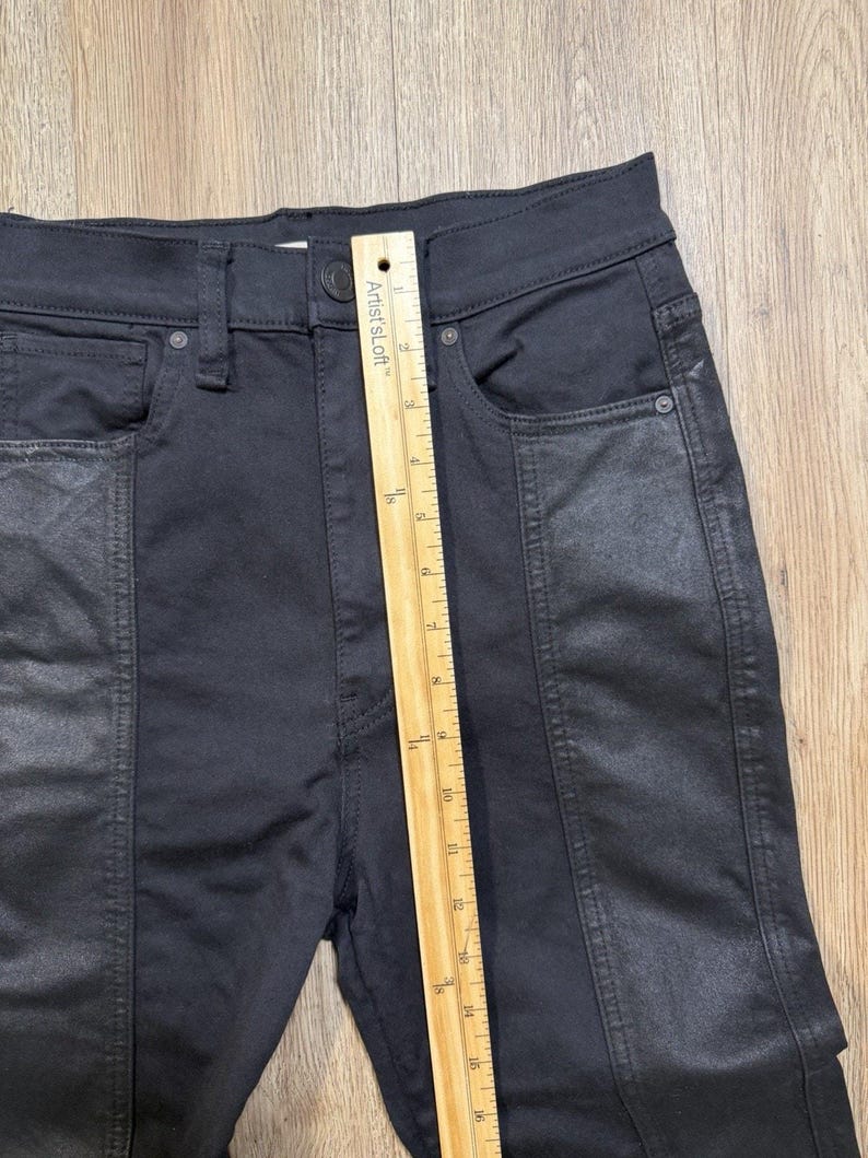 Pantalones de mujer Hudson Biker negros de talle alto, 26x21, cropped, estilo grunge y atrevidos. imagen 6