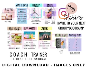 Trainer Coach A-May-Zing Challenge Group Stories Bundle | IMAGES ONLY | Accountability Group Invite Story | Invite/Attract "Your People"