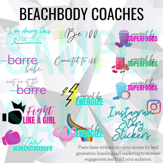 Beachbody Theme Stickers Use In Your Instagram Fb Snapchat Etsy