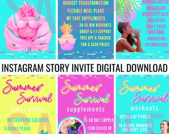 Health Coach Summer Challenge Group Stories Bundle | IMAGES ONLY | Invite/Attract "Your People" | 4 Bonus Backgrounds & 2 Bonus Images