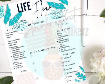 Realtor Life | Weekly Business Success Tracker | Goals | Real Estate | Christmas Gift | Boho Palm | 3 colors | Planner | Digital Download