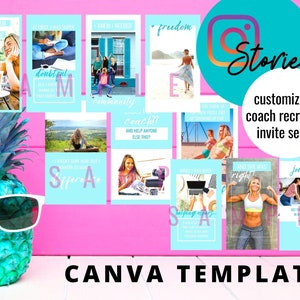 Coach Recruiting Invite | Instagram Stories Bundle | Instagram Story CANVA TEMPLATE | Custom colors, wording, pictures, font, etc.