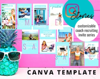 Coach Recruiting Invite | Instagram Stories Bundle | Instagram Story CANVA TEMPLATE | Custom colors, wording, pictures, font, etc.