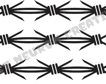 Barbed Wire Glow or Reflective Iron On Decal