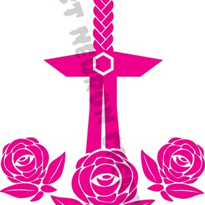 Rose Dagger Glow eller Reflekterande Strykdekal