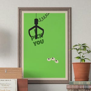 Poster ispirato a Toy Story / Stampa artistica minimalista "I Pick You" di The Claw / Decorazione murale ispirata alla Pixar / Download digitale