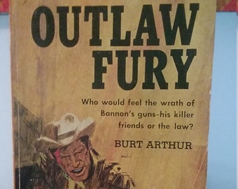 Western Paperback Outlaw Fury Burt Arthur Paperback Library Western First Printing October 1966