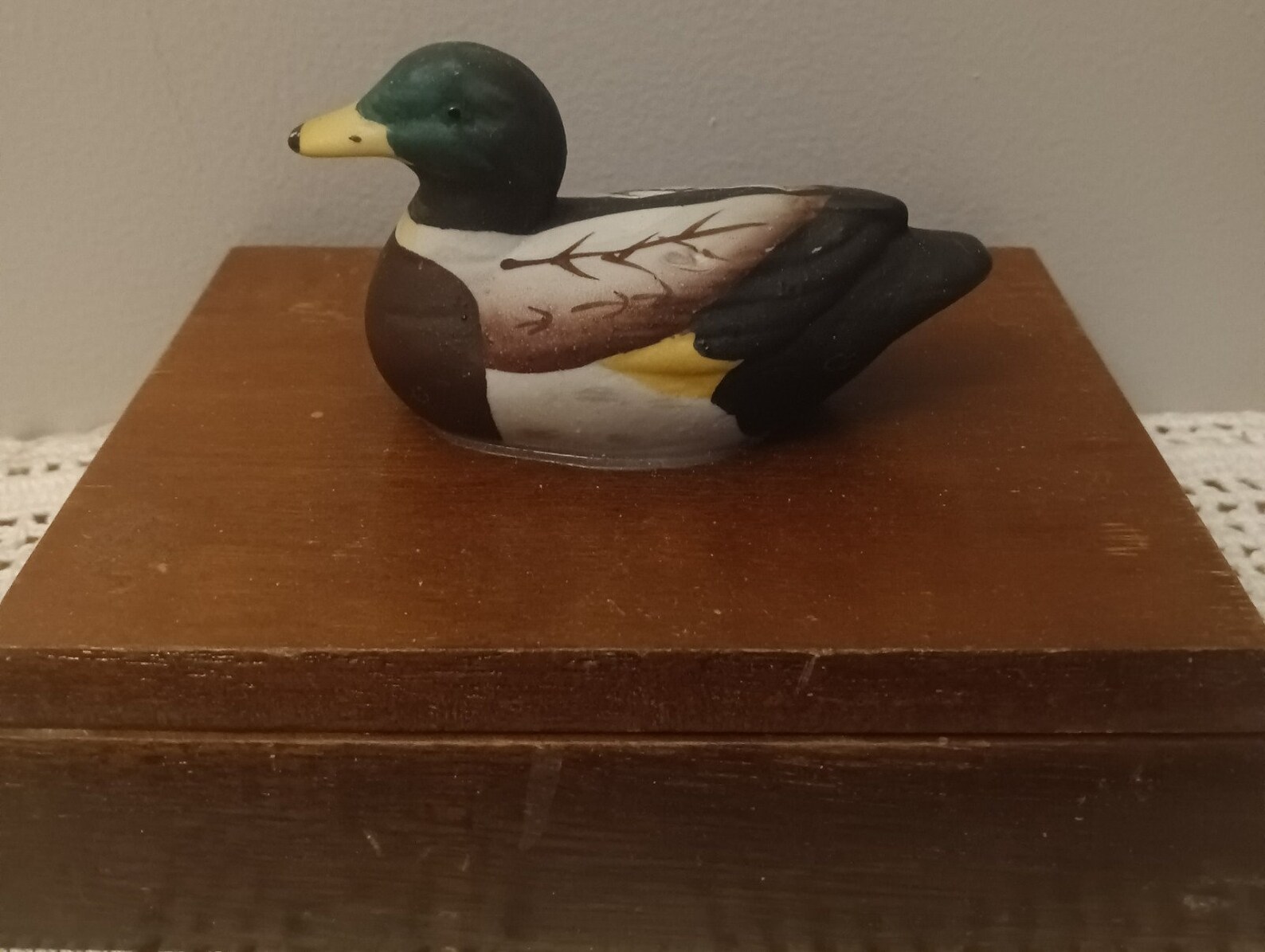 Vintage Wood Mallard Duck Playing Cards Storage Hinged Cover Etsy