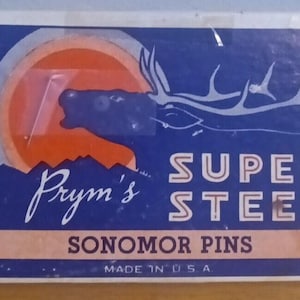 Vintage Prym's Super Steel Sonomor Dressmaker Pins 1lb 14 Bead Box And Pins