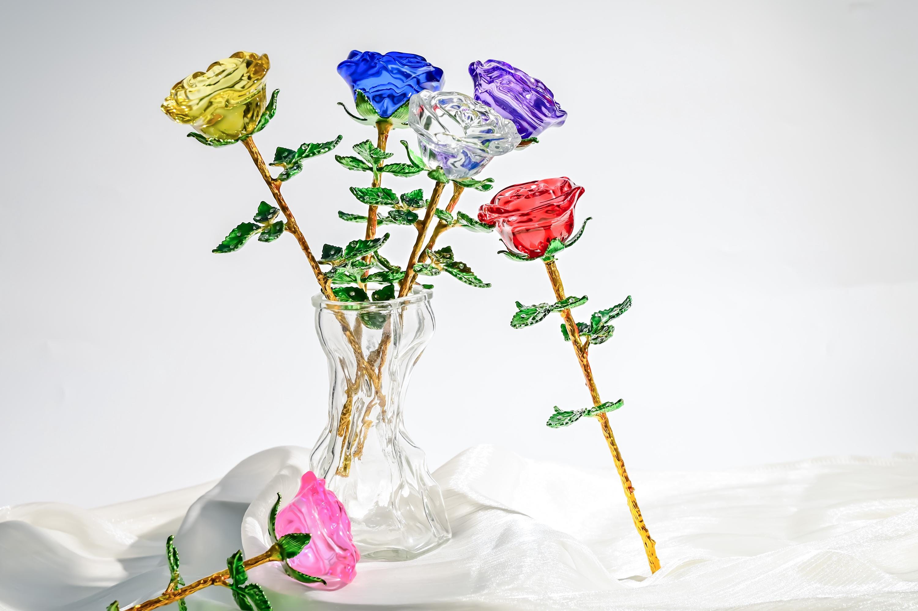 Crystal glass flowers - Etsy 日本