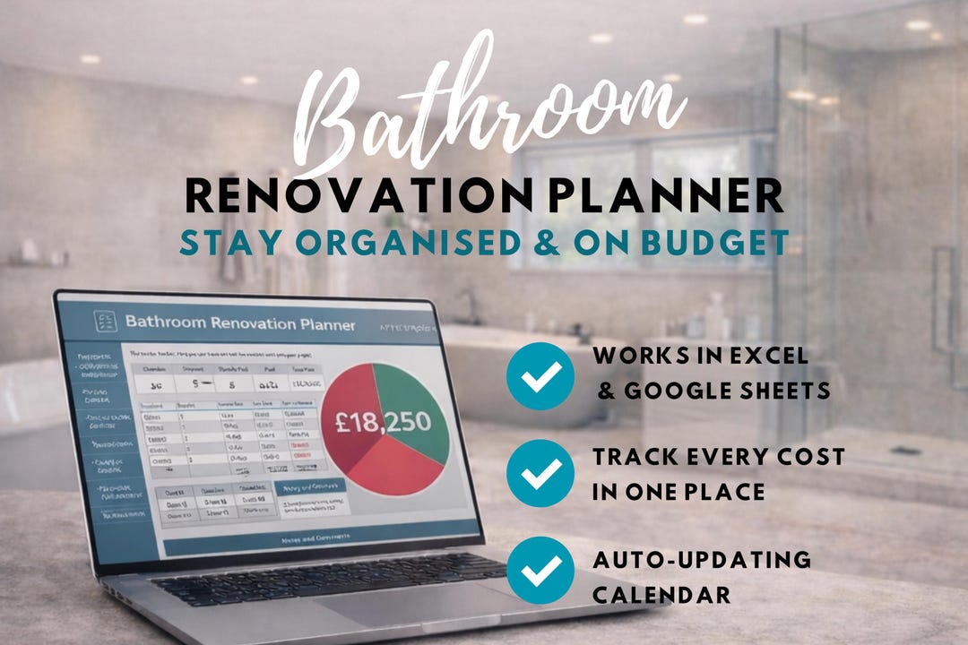Bathroom Renovation Planner – Excel & Google Sheets (digital Download ...