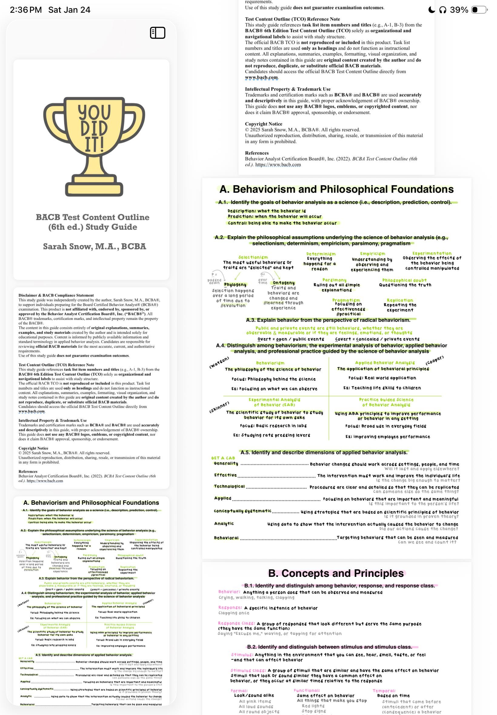 BCBA 6th Edition - Complete Study Guide - Etsy