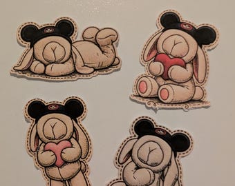 Evie Towel Dog Inspired Stickers + 3DPrinted-Backing Fridge Magnet