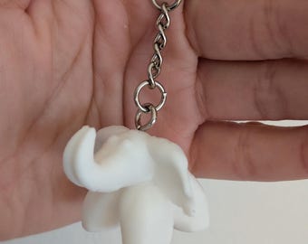 Towel Elephant or Towel Cat Inspired 3D Printed Keychain