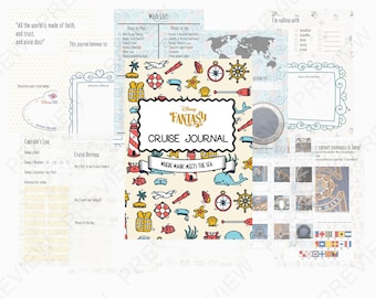 Disney WONDER or FANTASY or WISH Inspired Cruise Journal Printable | Cruise Keepsake