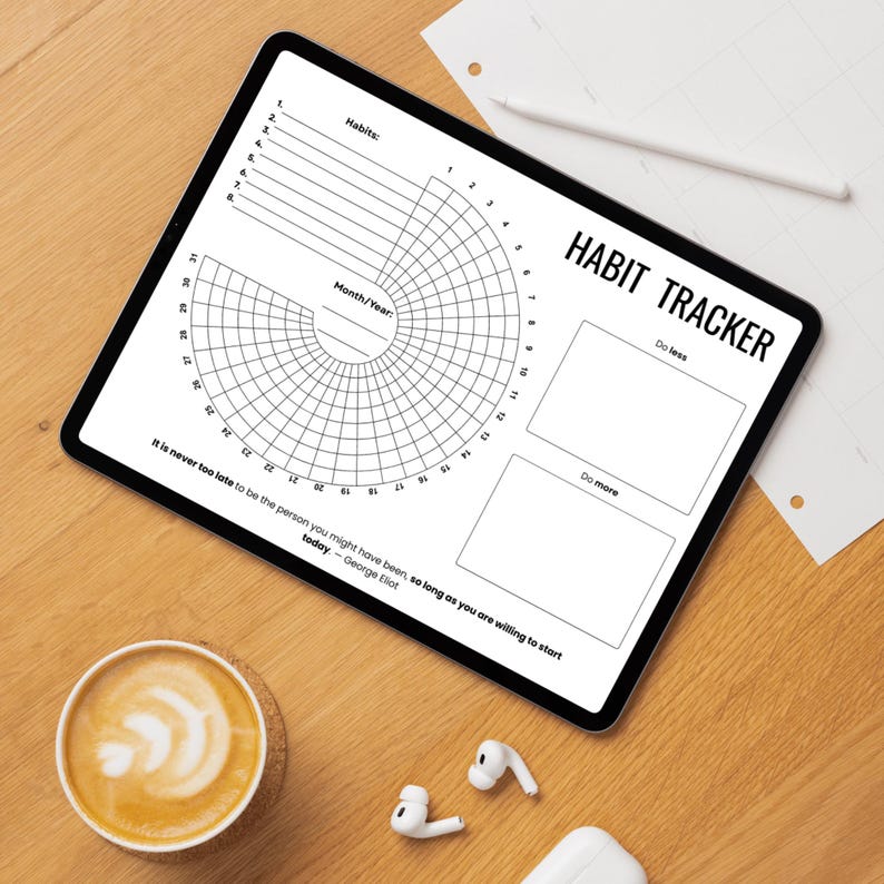 Tracking For Less Habit Tracker Printable Journal Pages Monthly Tracker Self-care Tracker ...