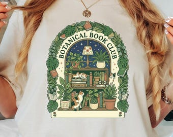 Botanical Book Club T-Shirt | Plant Library Illustration