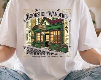 Bookshop Wanderer T-Shirt | Vintage Bookstore Illustration
