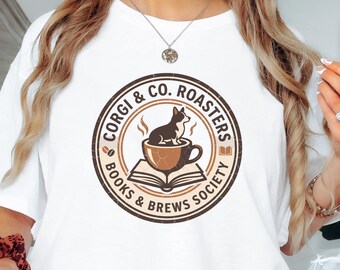 Corgi & Co. Roasters logo T-Shirt | Corgi coffee cup design