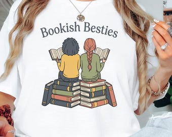 Bookish Besties T-Shirt | Friends Reading Illustration
