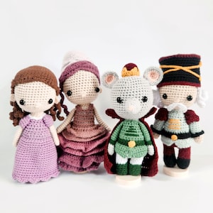 Crochet Pattern Nutcracker Set, Clara, Sugar Plum Fairy, Mouse King, Nutcracker (PDF Digital Download)