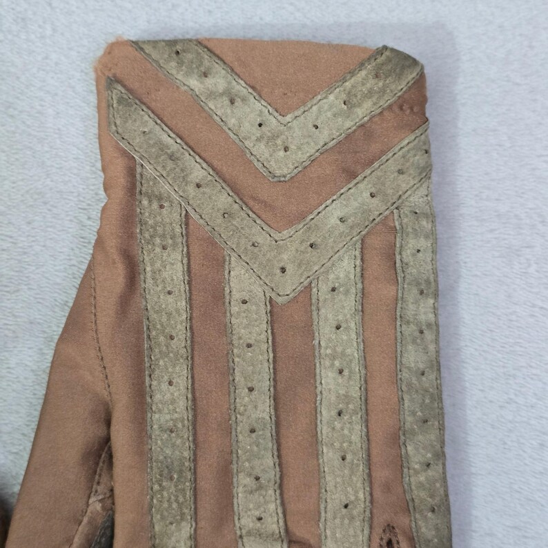 Guantes de conducir vintage Isotoner para mujer, color canela, con ribete de lana grande imagen 14