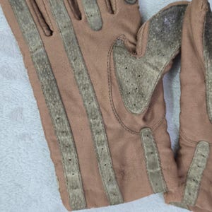 Guantes de conducir vintage Isotoner para mujer, color canela, con ribete de lana grande imagen 9