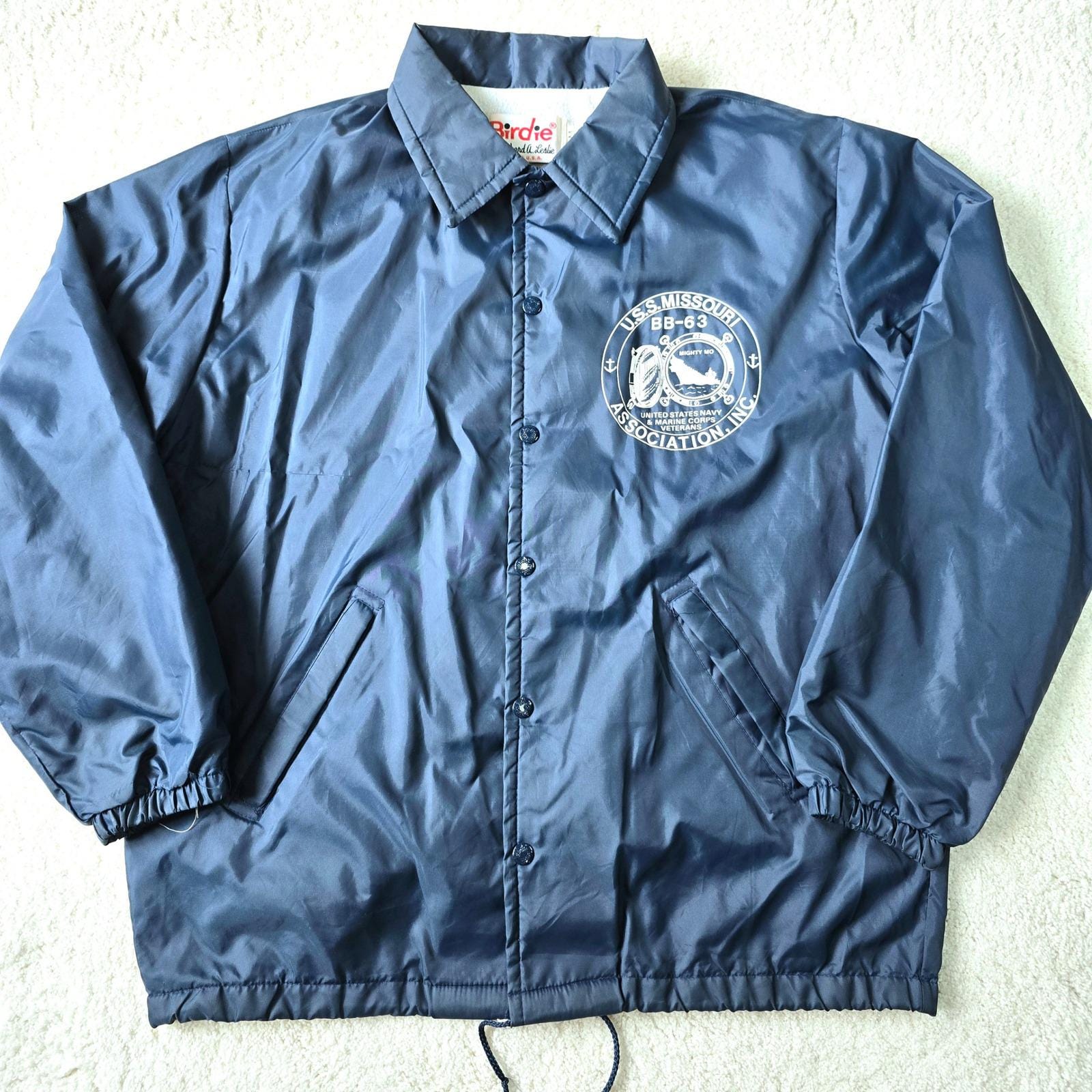 Vintage USS Missouri BB-63 Association Navy Veteran Windbreaker M