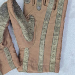 Guantes de conducir vintage Isotoner para mujer, color canela, con ribete de lana grande imagen 10