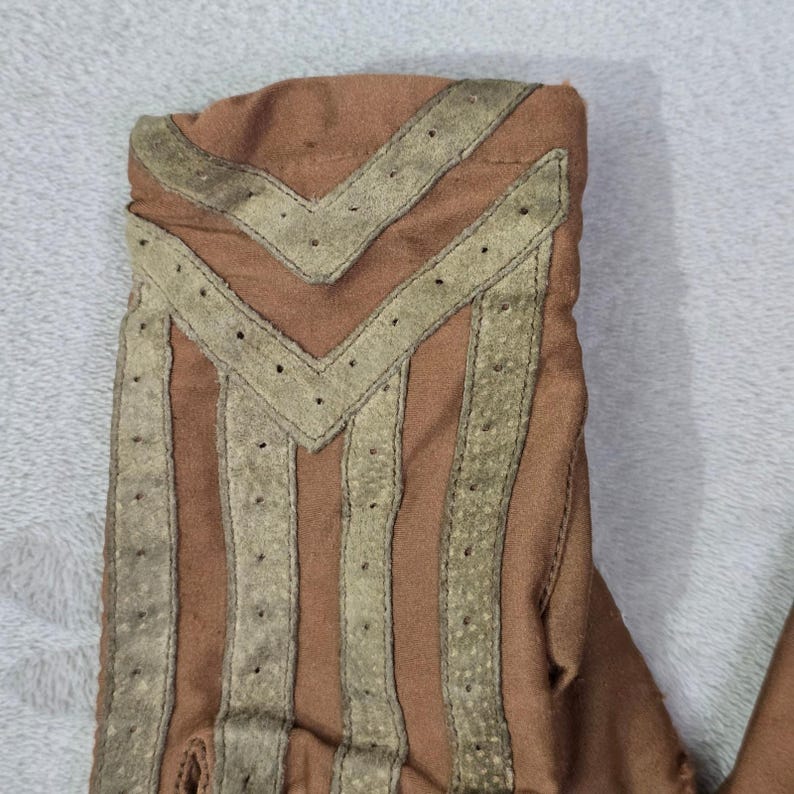 Guantes de conducir vintage Isotoner para mujer, color canela, con ribete de lana grande imagen 13