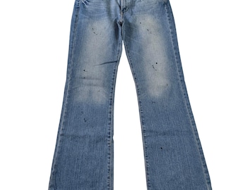 Wet Seal Hippie Size 11 Jeans Flared Light Wash Studded Distressed Denim