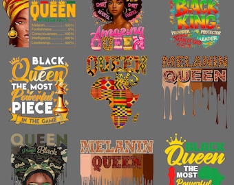 Black History Pride Queen PNG – Melanin Afro Queen Clipart