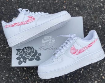 Pink Rose Swoosh Air Force 1 Mens