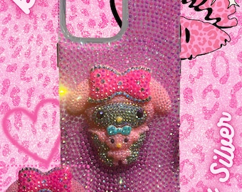 My Melody Silver Handmade Made to Order Rhinestone Phone Case Any Phone Model