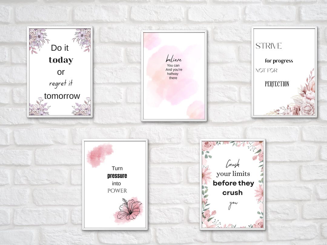 Pink Motivational Wall Art Printable | Inspirational Quote Print PDF ...